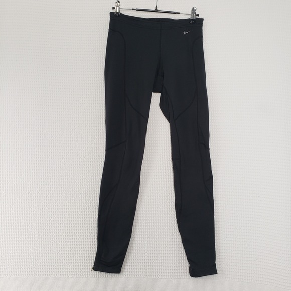 Nike Pants - Nike Tech Running Leggings Womens XS Black Reflective Ankle Zip Workout Athletic